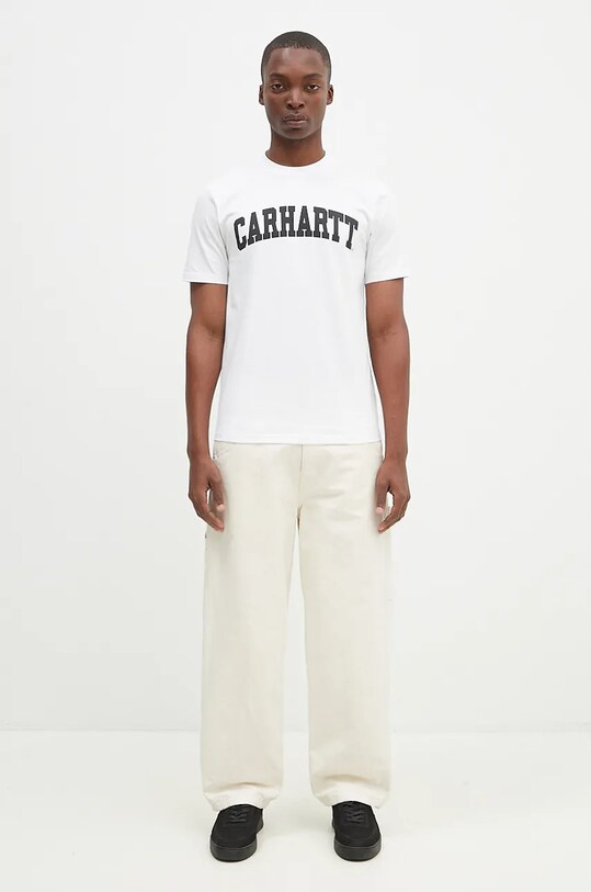 Памучна тениска Carhartt WIP S/S University I034851.00AXX бял