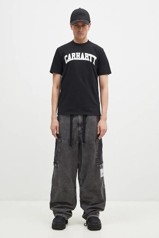 Хлопковая футболка Carhartt WIP S/S University I034851.0D2XX чёрный