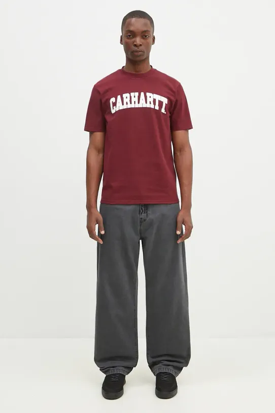 Хлопковая футболка Carhartt WIP S/S University I034851.2DRXX бордо