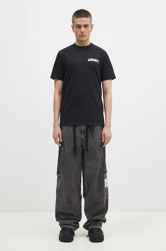 Pamučna majica Carhartt WIP S/S University Script I034852.0D2XX crna