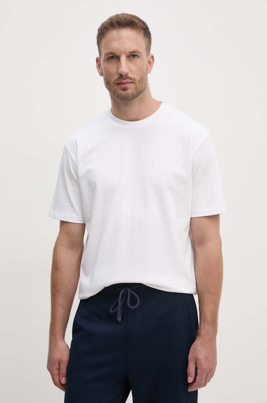Lindbergh tricou din bumbac uni alb 30.400120.WHITE