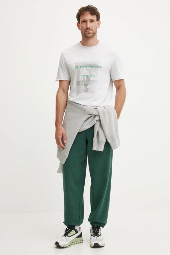 ZADIG&VOLTAIRE tricou din bumbac JMTS00658 gri AW24