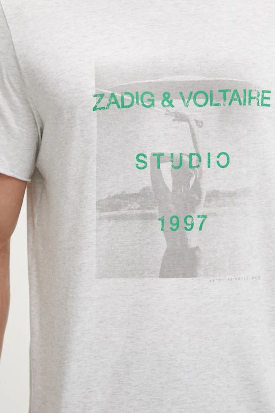 ZADIG&VOLTAIRE t-shirt bawełniany JMTS00658 szary