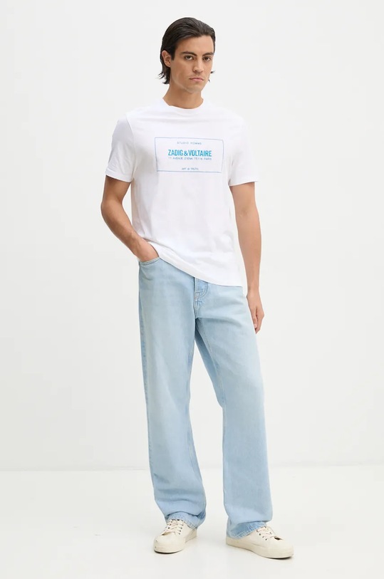 Bavlněné tričko ZADIG&VOLTAIRE JMTS00664 bílá AW24