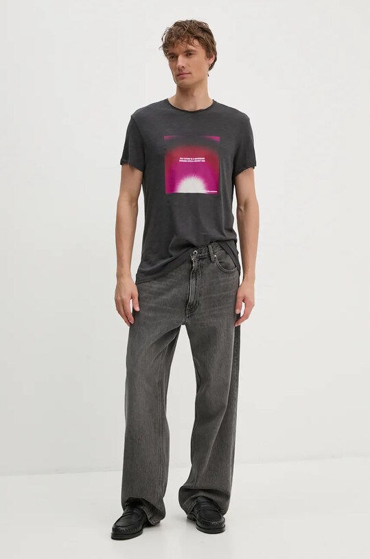 ZADIG&VOLTAIRE t-shirt bawełniany JMTS00649 szary AW24