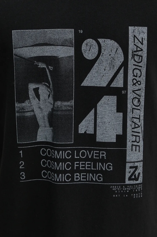 Bavlněné tričko ZADIG&VOLTAIRE JMTS00657 černá