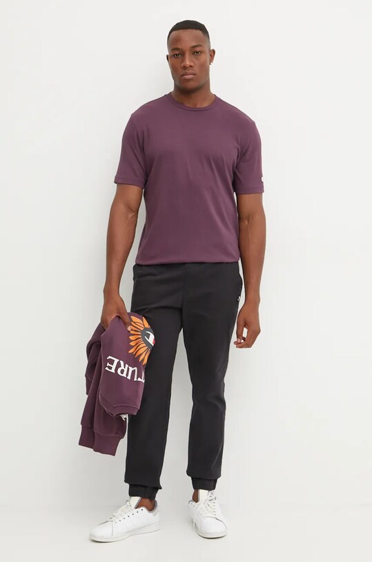 Bavlněné tričko Champion 220425 fialová AW24