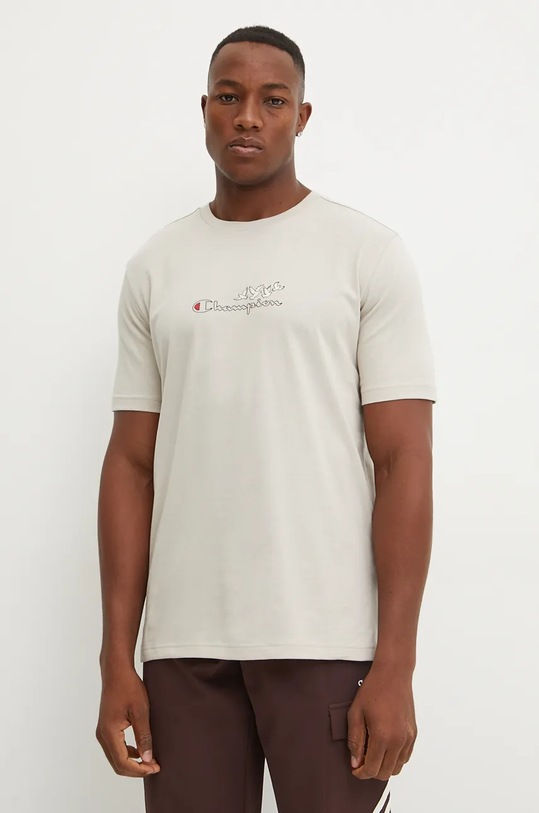 Odzież Champion t-shirt bawełniany 220429 beżowy