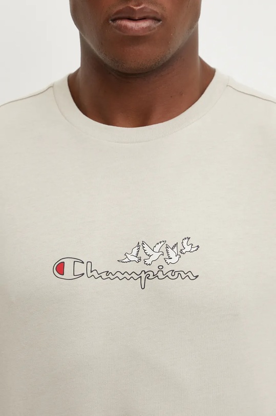 Champion t-shirt bawełniany 220429 beżowy
