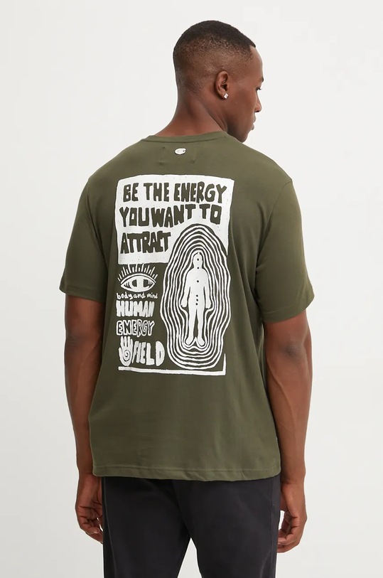 Bavlněné tričko Champion zelená 220429