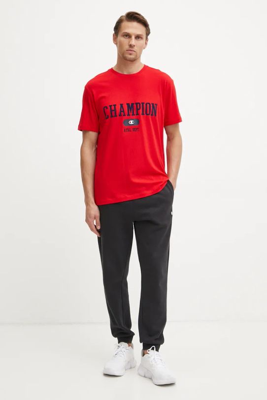 Champion t-shirt bawełniany 220432 czerwony AW24