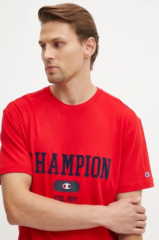 Champion t-shirt bawełniany czerwony 220432