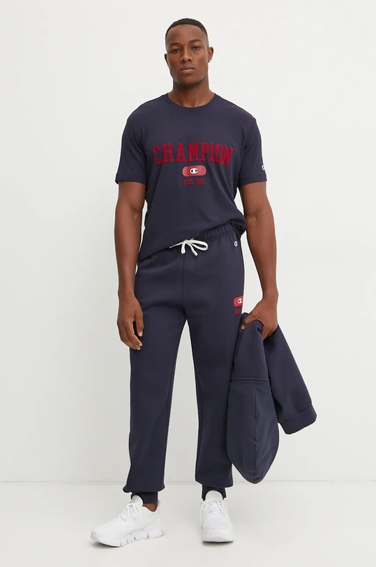 Памучна тениска Champion 220432 тъмносин AW24