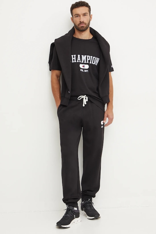 Champion t-shirt in cotone 220432 nero AW24