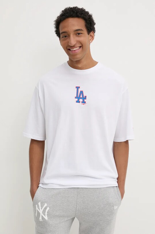 Îmbrăcăminte New Era tricou din bumbac LOS ANGELES DODGERS 60564775 alb