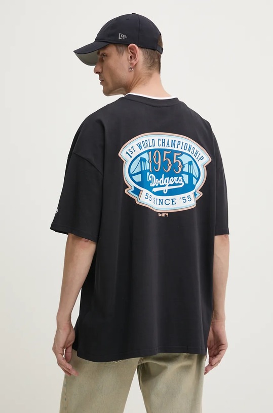 Бавовняна футболка New Era LOS ANGELES DODGERS relaxed темно-синій 60564869