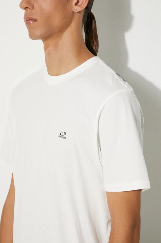 C.P. Company t-shirt bawełniany 30/1 Jersey Back Goggle 17CMTS030A005100W biały