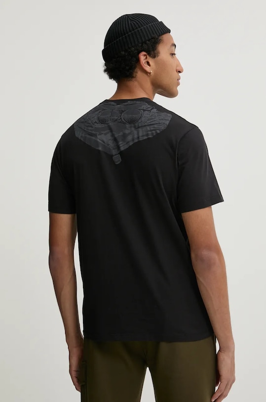 Bavlněné tričko C.P. Company 30/1 Jersey Back Goggle potisk černá 17CMTS030A005100W