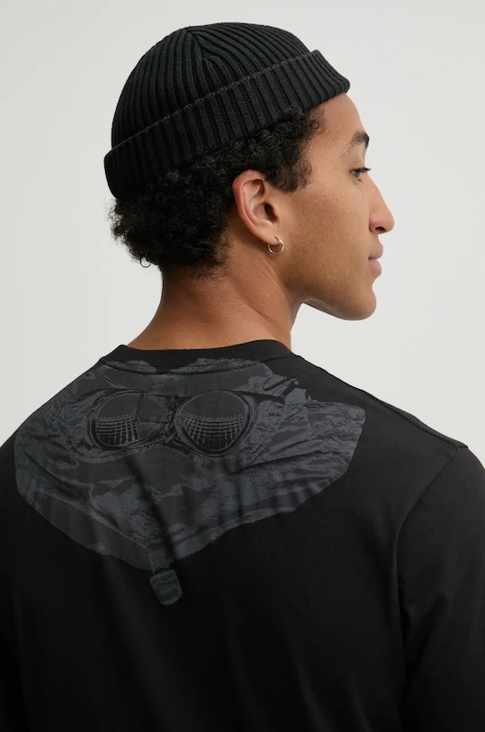 Bavlněné tričko C.P. Company 30/1 Jersey Back Goggle 17CMTS030A005100W černá