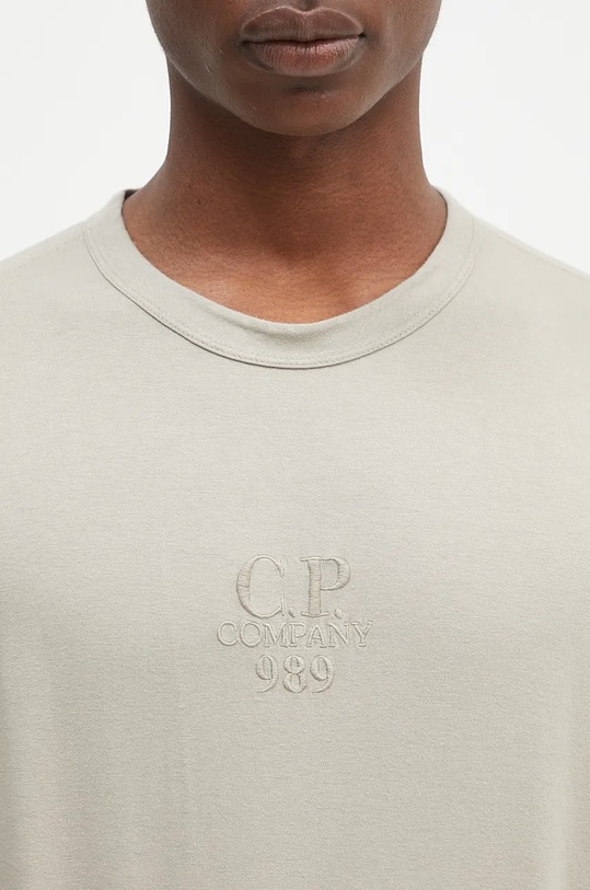Бавовняна футболка C.P. Company 20/1 Jersey Boxy Logo бежевий 17CMTS181A005697G