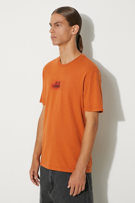 Βαμβακερό μπλουζάκι C.P. Company 24/1 Jersey Pencil Effect Graphics καφέ 17CMTS242A005431G