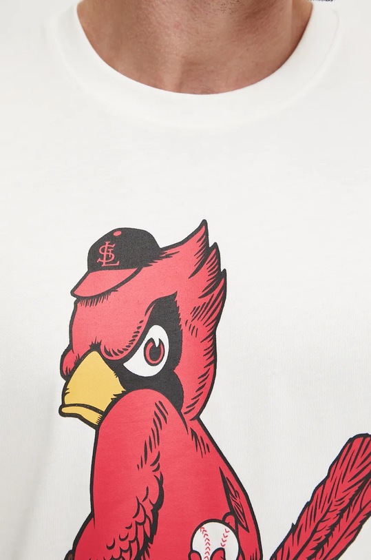 Хлопковая футболка 47 brand MLB St Louis Cardinals BC023TMYIHQ634069SS бежевый