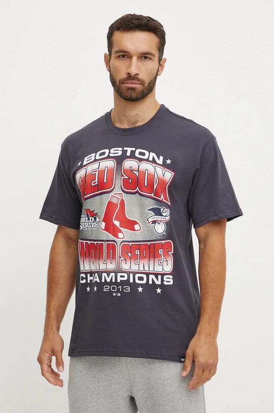 Бавовняна футболка 47 brand MLB Boston Red Sox бавовна темно-синій BU002TMYIHQ632912VN