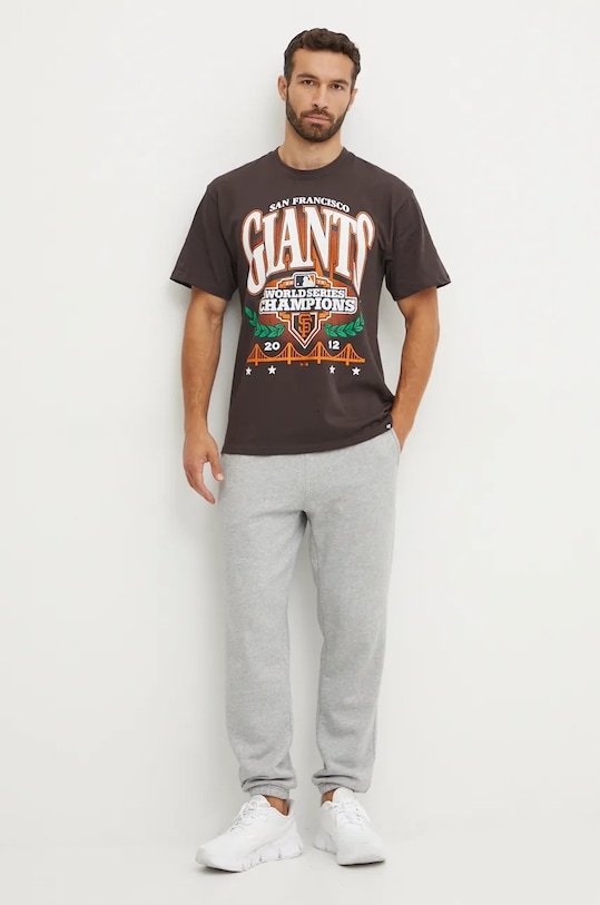 Хлопковая футболка 47 brand MLB San Francisco Giants BU022TMYIHQ632909C9 серый AW24