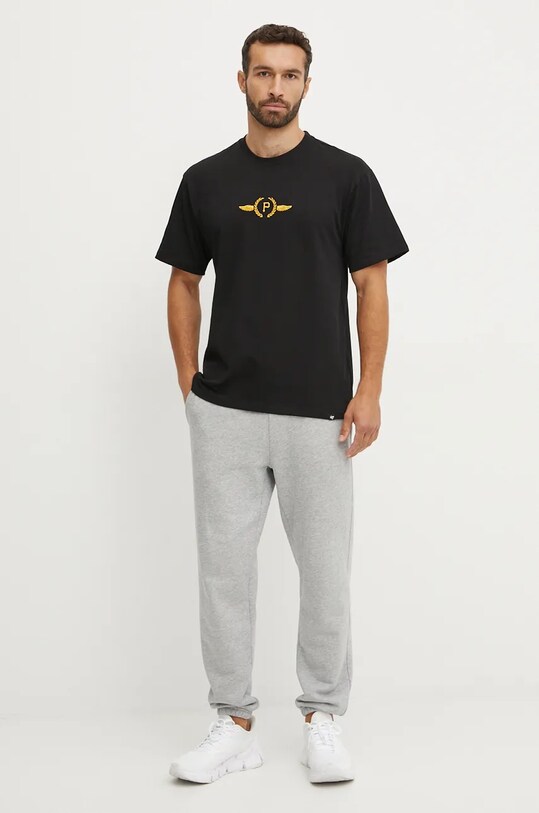 Бавовняна футболка 47 brand MLB Pittsburgh Pirates BB020TMQOGU627517JK чорний AW24