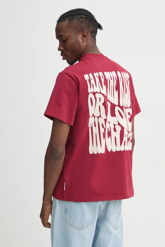 Sixth June tricou din bumbac print burgundia 25498.