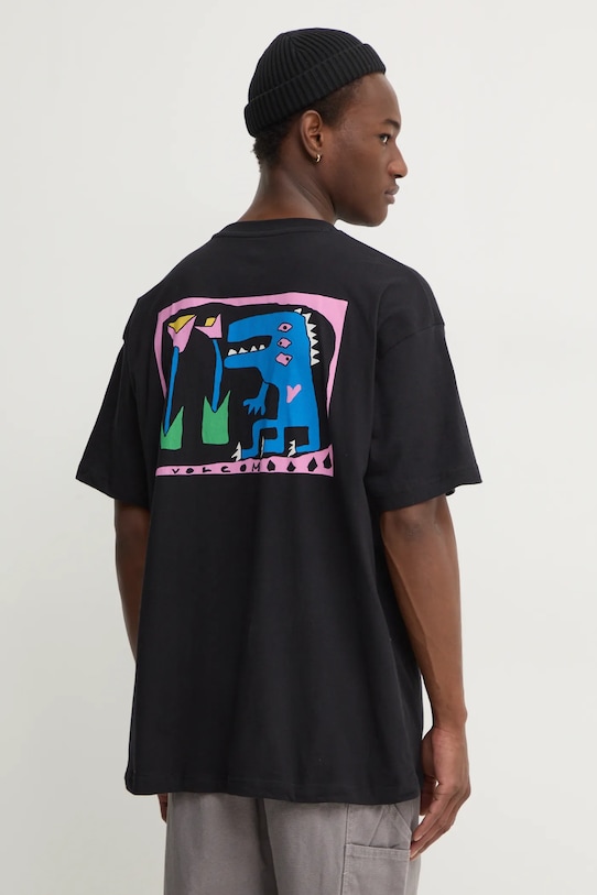 Îmbrăcăminte Volcom tricou din bumbac x ARTHUR LONGO A4332413 negru