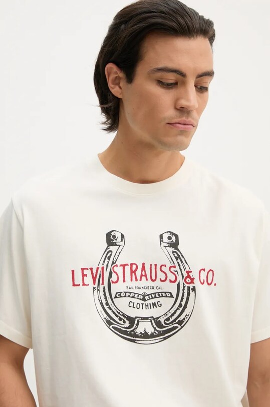 Levi's t-shirt bawełniany beżowy 16143.1651
