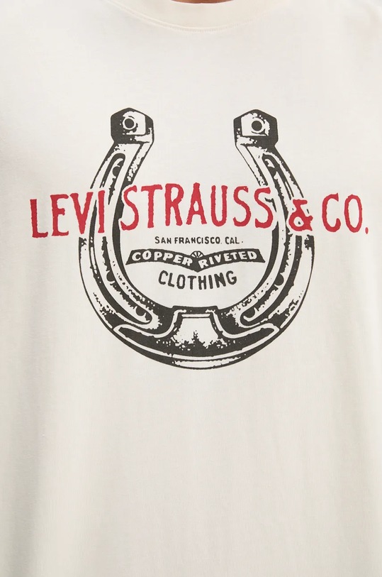 Levi's t-shirt bawełniany 16143.1651 beżowy