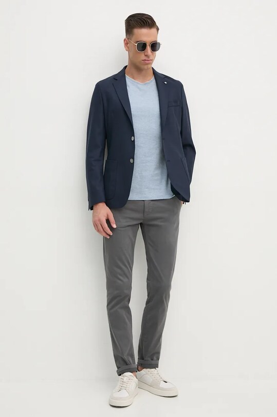 Hackett London tricou din bumbac HM500838 albastru AW24