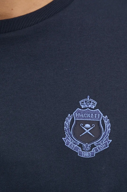 Bavlněné tričko Hackett London HM500846 námořnická modř