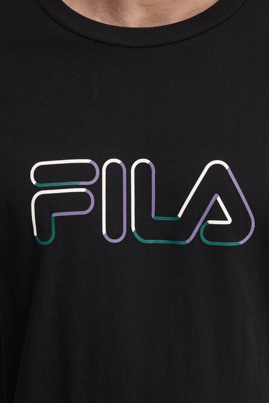 Бавовняна футболка Fila Lauben FAM0789 чорний