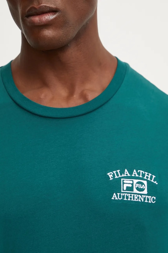 Памучна тениска Fila Lezhe зелен FAM0768
