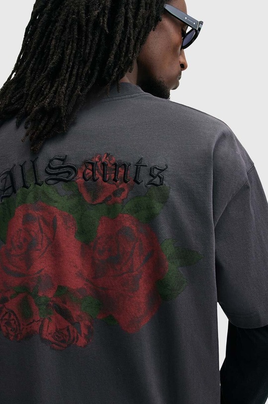 Oblečení Bavlněné tričko AllSaints MELROSE SS CREW M007PB šedá