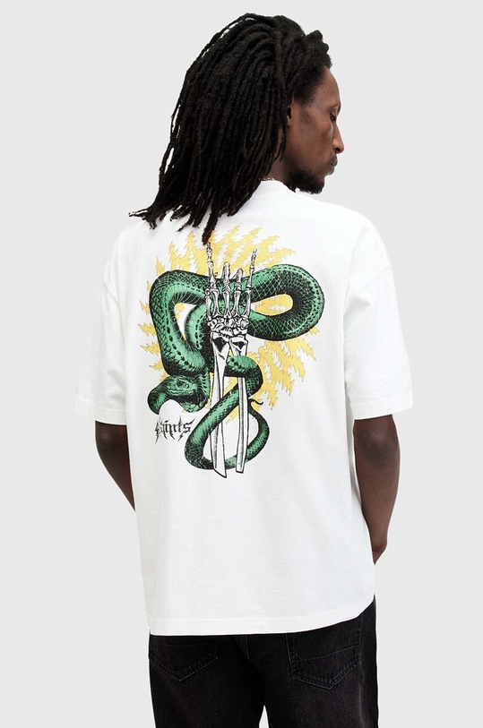 AllSaints tricou din bumbac KRAIT SS CREW alb M018PB
