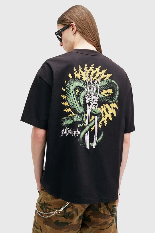 Odzież AllSaints t-shirt bawełniany KRAIT SS CREW M018PB czarny