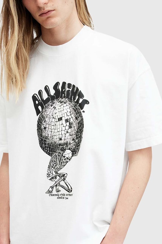 Хлопковая футболка AllSaints BURDEN M021PB белый AW24