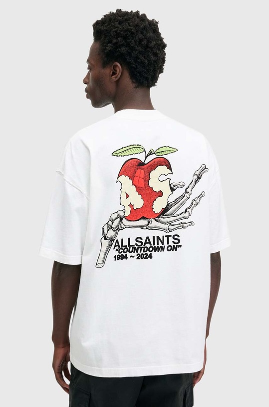 AllSaints tricou din bumbac TEMPTER alb M026PB
