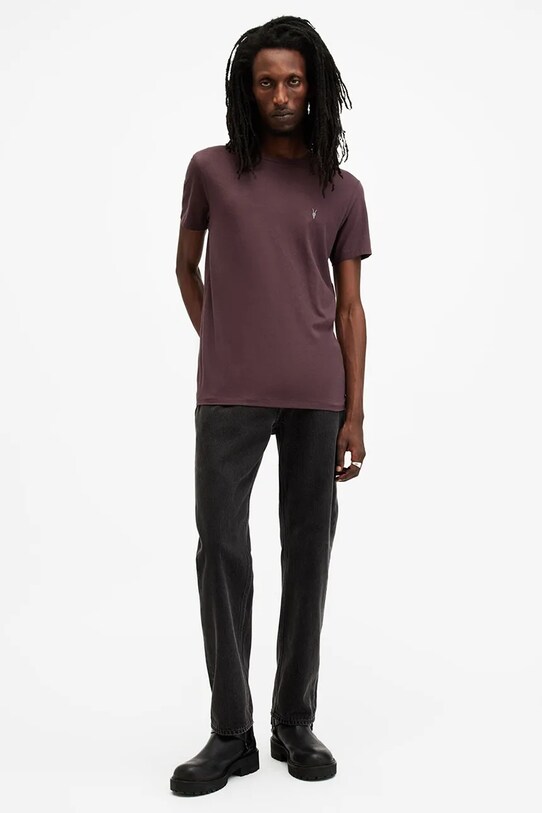 Βαμβακερό μπλουζάκι AllSaints TONIC μωβ M028JB