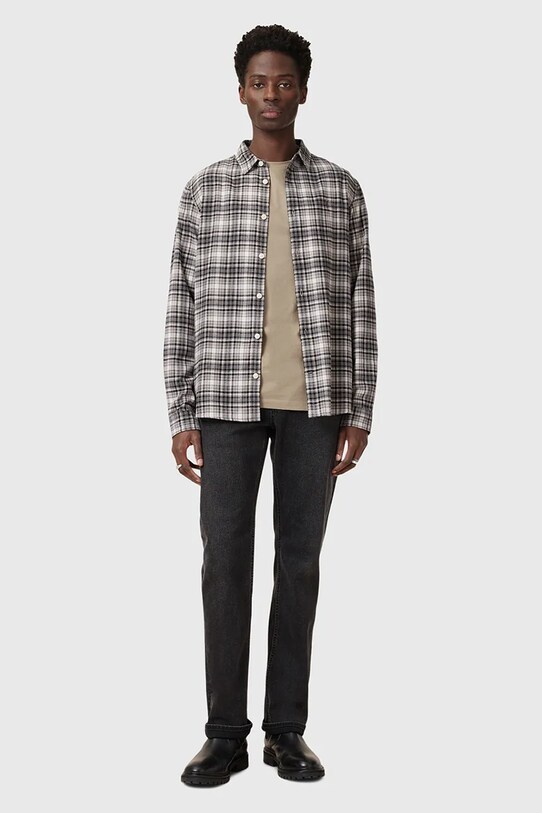 Bavlněné tričko AllSaints BRACE M030JB béžová