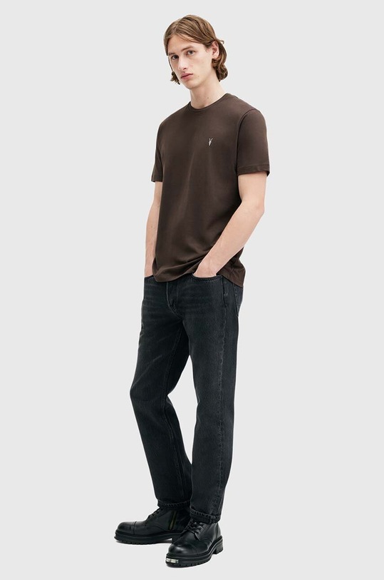 AllSaints t-shirt bawełniany BRACE brązowy M030JB