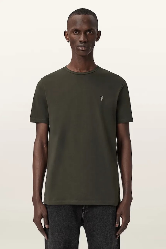 Bombažna kratka majica AllSaints BRACE 3-pack M031JB zelena AW25