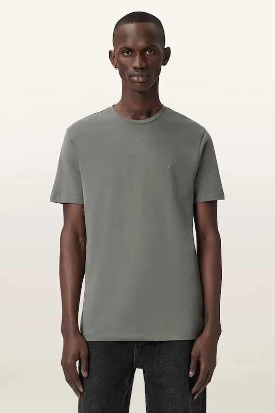 Oblačila Bombažna kratka majica AllSaints BRACE 3-pack M031JB zelena