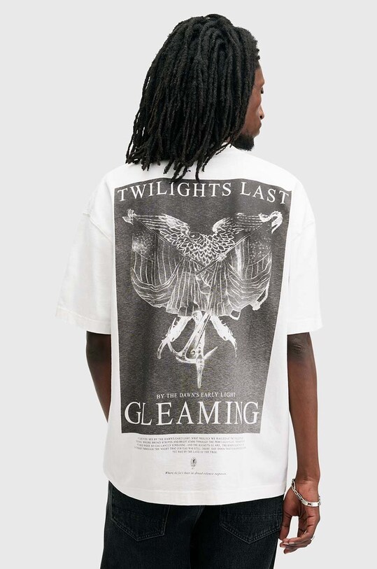 Bavlněné tričko AllSaints TWILIGHT bílá M042PB