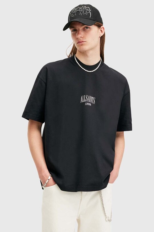 AllSaints tricou din bumbac TWILIGHT M042PB negru AW24
