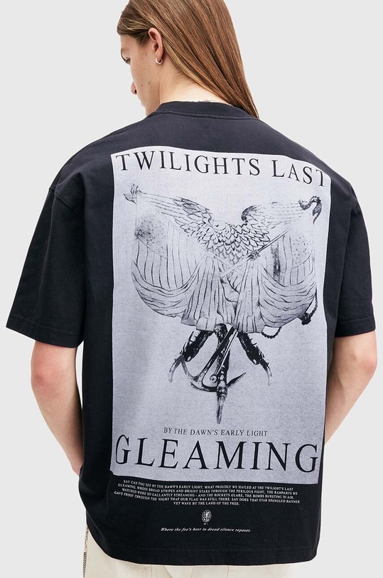 Бавовняна футболка AllSaints TWILIGHT чорний M042PB